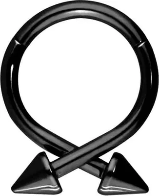 Produktbild von Ohrpiercing, Nasenpiercing, Septum Piercing Chirurgenstahl Segmentring Clicker 2 SPITZEN