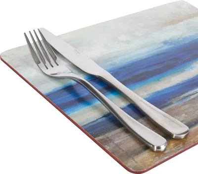 Produktbild von CREATIVE TOPS Set de 6 Tischsets, Korkrücken, Design de Weine, Holz, Blau, Medium Tischsets