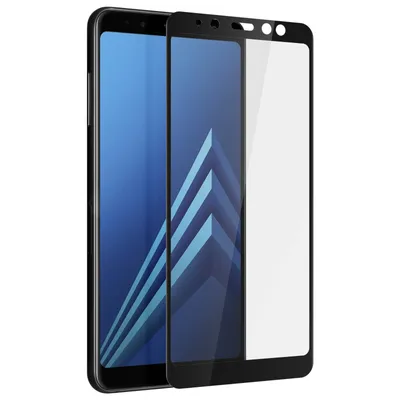 Image de Avizar, film de protection en verre pour écran de Samsung Galaxy A8, d'une dureté de 9H, de couleur noire