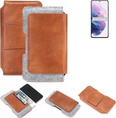 Produktbild von K-S-Trade Handyhülle Schutzhülle kompatibel mit Samsung Galaxy S21 5G Exynos Gürteltasche Holster Gürtel Tasche Smartphone Tasche Handy Hülle PU