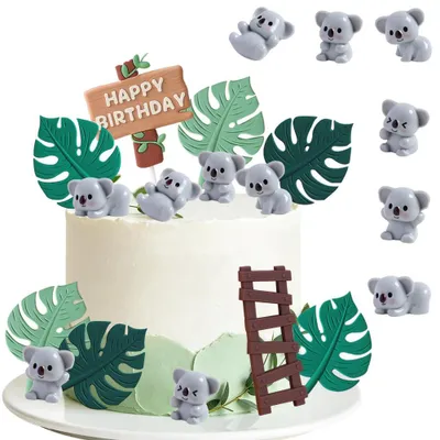 Koala-Tortendekoration, 14-teilig, Dschungel-Motiv