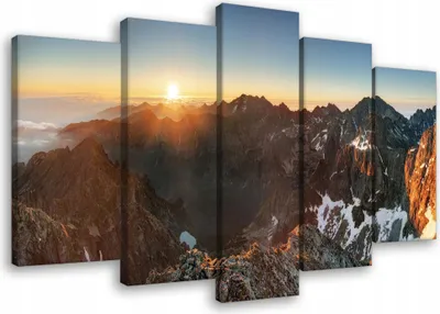 Obrázok produktu pre Obrazy na plátne Hory Krajina Príroda SET 100x60 cm 5 kusov Moderné obrazy na plátne Obrazy na plátne Obrazy na plátne Spálňa Obývacia izba Obrazy na stenu Umenie Vytlačiť Obraz na plátne Pripravené na zavesenie