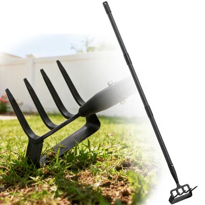 Image de Pelle de jardin 2-en-1 avec manche long, 152 cm, cultivateur pour le jardin