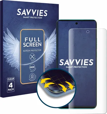 Produktbild von 4x Savvies Fullscreen Schutzfolie für Motorola Edge 40 Neo Displayschutz Folie Fullcover Klar Transparent