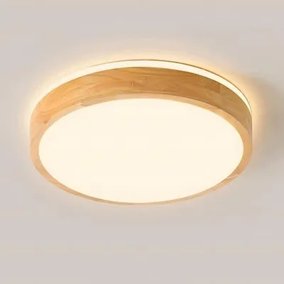 Zdjęcie produktu dla Lampa sufitowa LED drewno dąb okrągła 30CM 18W ciepła biel