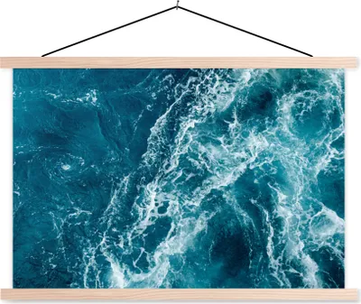 Produktbild von MuchoWow® Textilposter Meer - Wasser - Golf 60x40 cm mit holzfarbenen Rahmen - Bilder
