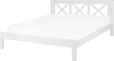 Obrázok produktu pre BELIANI Rám postele biele borovicové drevo 160 x 200 cm posteľ s čelom škandinávsky štýl