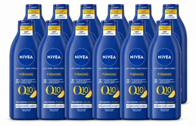 Obrázek produktu pro 12 kusů tělového mléka Nivea Q10, zpevňující účinek, s obsahem vitamínu C, objem 400 ml, výhodná balení