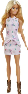 Produktbild von Barbie Fashionistas Puppe im Blumenkleid & Cowboystiefeln