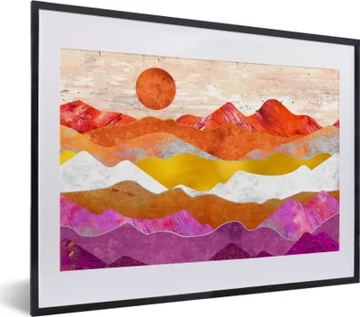Produktbild von MuchoWow® Gerahmtes Poster Lesbisch - Stolz - Marmor 40x30 cm - Poster mit Schwarzem Bilderrahmen Wandposter Rahmen Foto Bilder - Bilderrahmen - Poster im Rahmen
