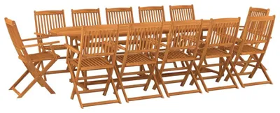 Image de vidaXL Ensemble de jardin 13 pièces 280x90x75 cm bois massif acacia