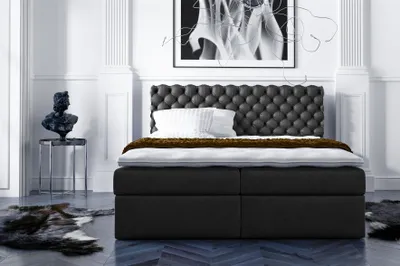 Produktbild von Boxspringbett Schlafzimmerbett PARINI 160x200cm Schwarz