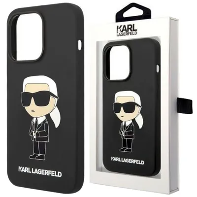 Produktbild von Karl Lagerfeld Liquid Silicone Ikonik NFT Case für iPhone 14 Pro schwarz