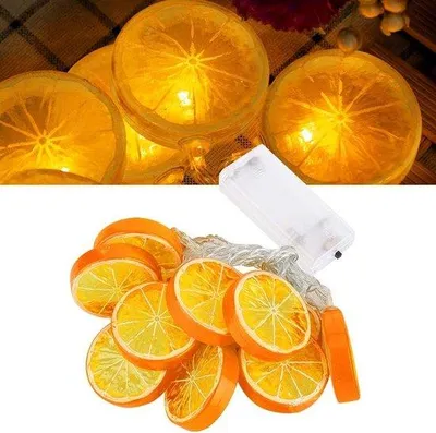 Obrázok produktu pre Oranžovo-červený reťazový svetelný reťaz s 10 LED diódami na Vianoce, dovolenku a party dekoráciu