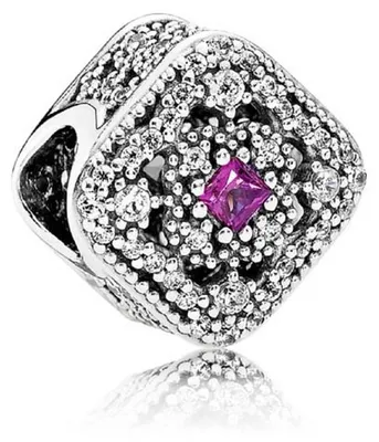 Obrázok produktu pre Pandora Charm – trblietavý zirkón, biely a ružový, striebro 925, 792013NCC