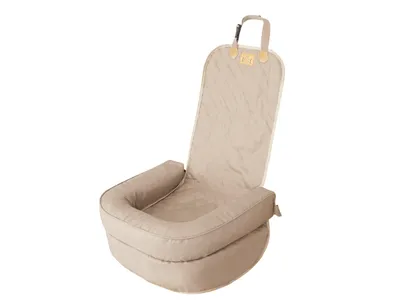 Produktbild von Doggy Hundeautositz Hundekorb Reisesitz – faltbare Hundeautobox für Auto Vordersitz & Rücksitz, mit Sicherheitsgurten Oxford Beige 55×42×57 cm