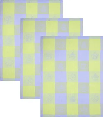 Image de Betz, lot de 3 torchons en lin mélangé, 50 x 70 cm, motif HUNGARY : THÉIÈRE Couleur : vert