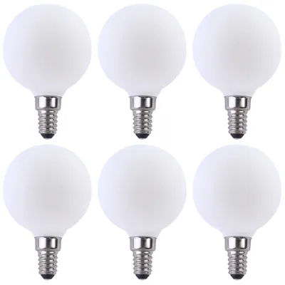 Produktbild von 6 x LED Filament Leuchtmittel Globe G60 2W = 20W E14 opal 170lm warmweiß 2700K
