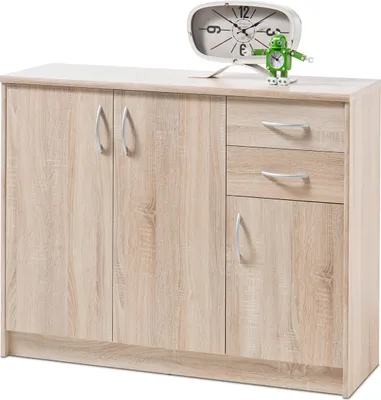 Produktbild von Kommode Standschrank Sideboard Beistellschrank Holzkommode Schrank "Olli V" Sonoma-Eiche