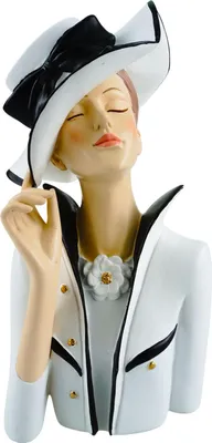 Produktbild von formano Deko Büste Dame modern Dekofigur Frauenbüste Polyresin Handbemalt 28 cm