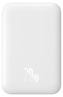 Produktbild von Powerbank Baseus Airpow 6000mAh 20W magnetyczny z kablem Baseus Simple USB-C - USB-C 30cm - biały