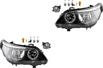 Immagine prodotto di Kit fari compatibile con BMW Serie 5 (E60 E61) dal 07/03 al 03/07, con lampade H7, fendinebbia e luci di posizione. Codici: 63127165561, 63126910777, 6910777, 7165561, 63127165562, 63126910777. Johns