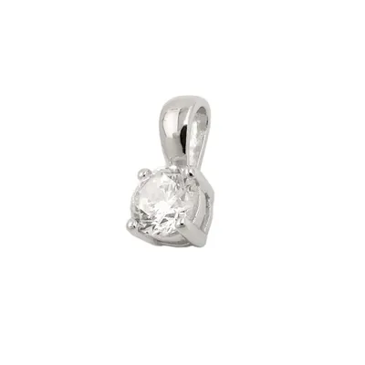 Produktbild von Anhänger 5mm Zirkonia rund in Krappenfassung Silber 925 silber 11x5mm