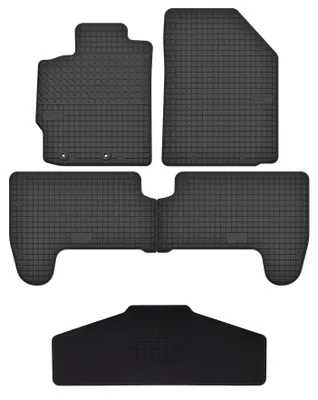 Productafbeelding van Rubberen automatten + tunnelmat voor Toyota Yaris II 2005-2011 (hatchback) – 5-delig, zwart, op maat – Wielganizator SolidTread