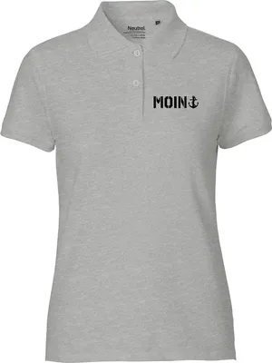 Produktbild von Huuraa Damen Polo Shirt Moin Anker XL Sport Grey Bio Baumwolle Fairtrade Poloshirt Geschenkidee