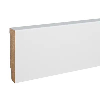 Produktbild von Sockelleiste MDF 13 x 58 x 2500 mm Weiß zum Kleben, Schrauben & Nageln MDF-Kern foliert Fußleiste by PROVISTON 2.5 Meter | 1 Stück