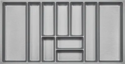 Produktbild von ORGA-BOX III Besteckeinsätze Tiefe 473 mm, Höhe 50,5 mm silbergrau Schubladeneinsätze Breite 891 mm für Schubladen 1000 mm Canvas-Struktur