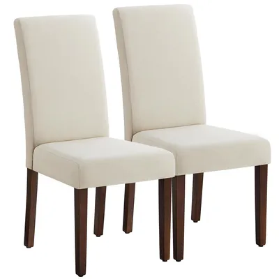 Produktbild von VASAGLE Esszimmerstuhl 2er Set, Küchenstuhl, Parsons-Stuhl, hohe Rückenlehne, für Esszimmer und Küche, dickes Sitzkissen, 58 x 48 x 99 cm, cremeweiß