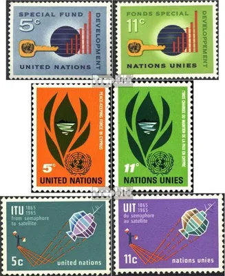 Produktbild von Briefmarken UNO - New York 1965 Mi 148-149,150-151,152-153 (kompl.Ausg.) gestempelt Sondermarken