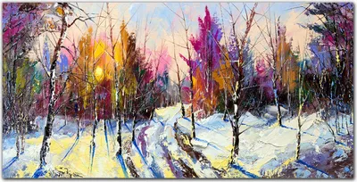 Produktbild von Coloray - Bild aus Glas - Glasbilder - 100 x 50 cm - Wanddekoration Wohnzimmer Glasblock mit Bild Gehärtetes Glas Dekoration Küche - Winter Schnee Wald Natur