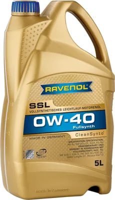 Obrázek produktu pro Ravenol SSL SAE 0W 40 plně syntetický motorový olej s hladkým chodem 5L