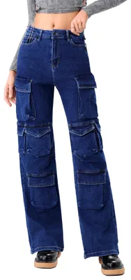 Obrázek produktu pro OSAB 88064 Dámské cargo kalhoty, střih bootcut, vysoký pas