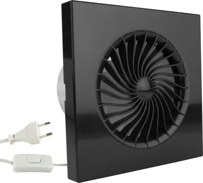 Produktbild von Wohnraumlüfter Lüfter Ventilator Wohnraum Badezimmer Zuluft Abluft Belüftung Ø 100 anthrazit Kippschalter/Eurostecker