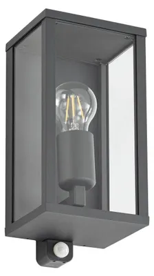 Produktbild von Lindby Außenwandlampe Peldar, anthrazit/klar, 26 cm, Sensor