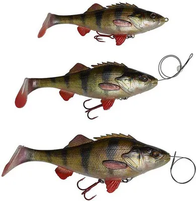 Produktbild von Savage Gear 4D Perch Shad - Swimbait Gummifisch, Farbe:Perch (Barsch), Länge / Gewicht:20cm / 100g