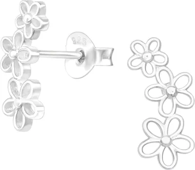 Produktbild von 925 Sterling Silber Ohrstecker Dreifache Blume