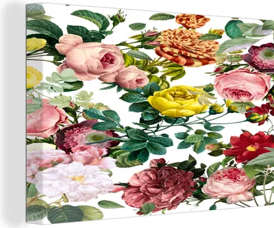 Produktbild von OneMillionCanvasses® - Leinwandbilder - 140x90 cm, Blumen - Strauch - Weiß, Wandbilder Kunstdruck Wanddekoration