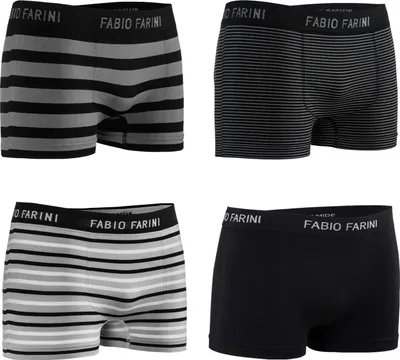 Produktbild von Fabio Farini - 4 Stück Herren Unterhosen - Männer Retroshorts aus weicher Microfaser im sportlichen Look mit Logoschriftzug