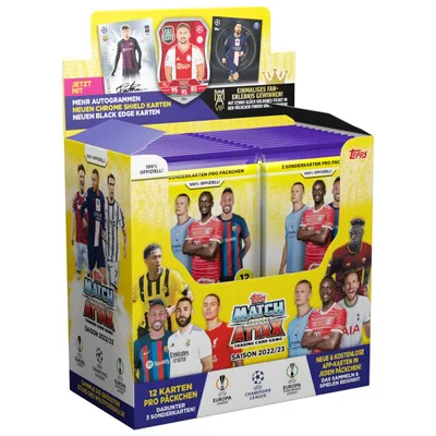 Zdjęcie produktu dla Topps - Liga Mistrzów 2022/23 - Karty kolekcjonerskie - 1 opakowanie (24 boostery)