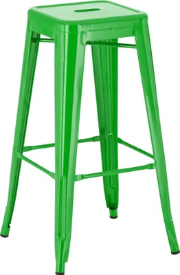 Image de Tabouret de bar CLP Joshua en métal avec repose-pieds doré