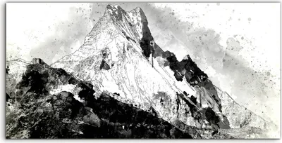 Produktbild von Coloray Acrylbild 100x50  Wandbild Acrylbilder Deko Abstrakte Berge Aquarell monoton