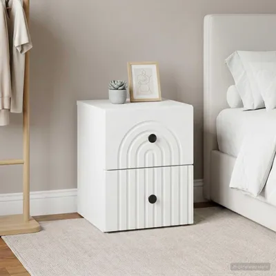 Image de vidaXL Table de chevet murale, lot de 2, blanc, 33 x 34,5 x 40 cm