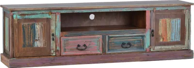 Produktbild von MiaMöbel Lowboard Cancun 185x55x40 cm Shabby Chic Massivholz Pinie Bunt
