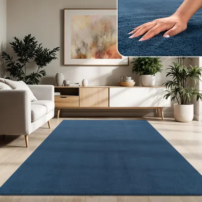 Produktbild von Moderner Wohnzimmer Teppich Kurzflor Waschbar Weich Felloptik Anti-Rutsch Grösse 240x340 cm