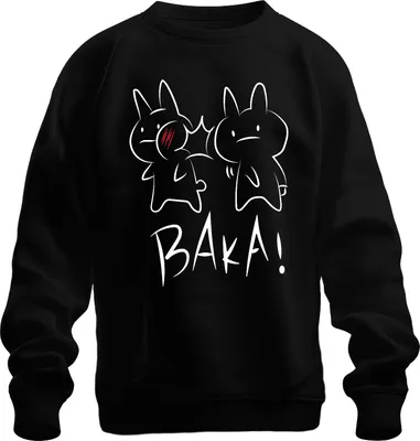 Immagine prodotto di BAKA! Anime Bunny Slap Kawaii Otaku Manga Gift Cute Unisex Sweatshirt Pullover, Nero, XXL