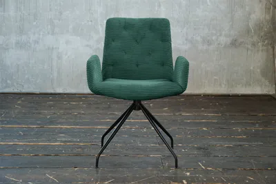 Produktbild von KAWOLA Stuhl NEW CHARME Drehstuhl Esszimmersessel Cord smaragd